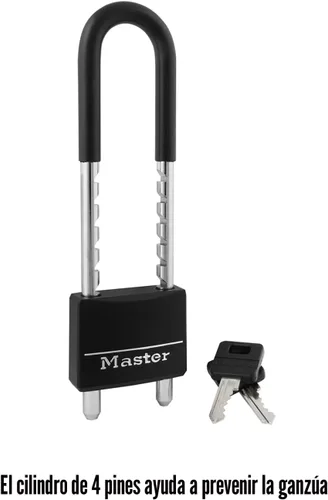 Miniatura 4 de Master Lock - 527D candado cubierto, grillete de 2 pulgadas y 6 pulgadas, negro, 527D
