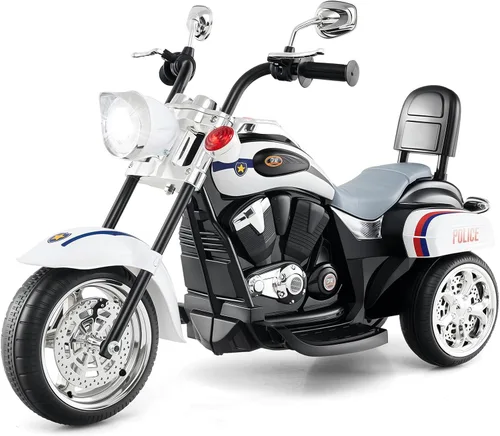 Miniatura 11 de Costzon Motocicleta Infantil, Motocicleta Chopper de Paseo con Batería de 6 V, con Claxon, Faro, 3 Ruedas, Juguetes de Paseo Estables, Motocicleta