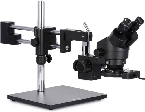 Miniatura 6 de AmScope SM-4BZ-FRL-B Microscopio de zoom estéreo binocular profesional, ocular WH10x, aumento de 3.5X-90X, objetivo de zoom 0.7X-4.5X, luz de anillo