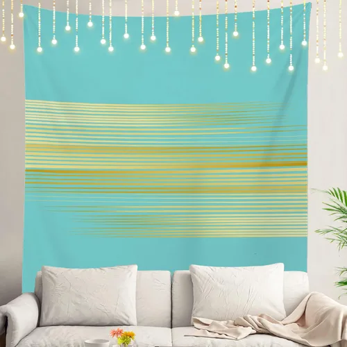 Miniatura 45 de Shrahala Tapiz de pared azul brillante, acuarela azul degradado para colgar en la pared, tapiz grande decorativo de fibra de poliéster, dobladillo