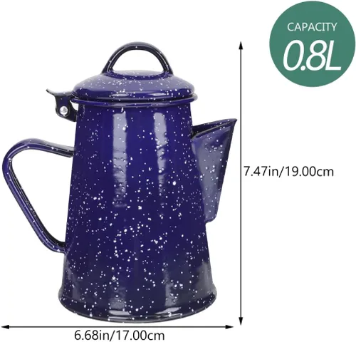 Miniatura 2 de MAGICLULU Hervidor de té esmaltado, cafetera de calentamiento de agua con mango antiquemaduras y boquilla fina, para hogar, dormitorio, oficina
