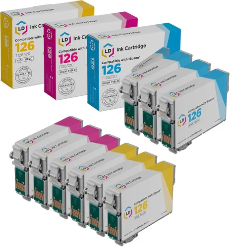 LD Juego de 9 cartuchos de tinta remanufacturados para Epson 126 compatibles con Stylus NX330 NX430 Workforce 435 60 630 635 645 840 WF-7010 WF-7520