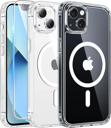 Miniatura 252 de FNTCASE Funda para iPhone 13 Pro-Max: Fundas magnéticas transparentes compatibles con Magsafe Slim anti amarillamiento protección contra caídas