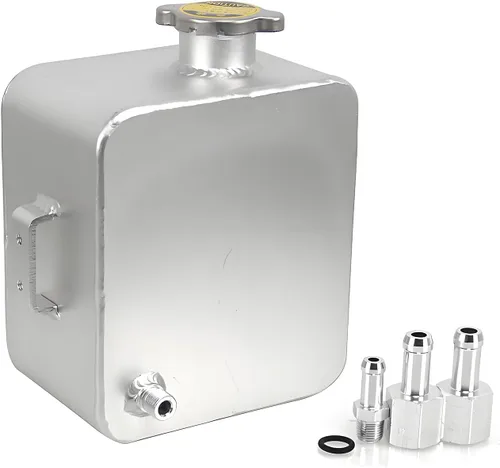 RYANSTAR Universal 2.5L Depósito de agua refrigerante universal de expansión y desbordamiento, kit completo de cabezal de aluminio de aleación
