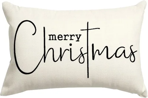 Miniatura 13 de RABUSOFA Fundas de almohada de Navidad con mensaje de Feliz Navidad, decoraciones para el invierno, fundas de almohada decorativas, fundas