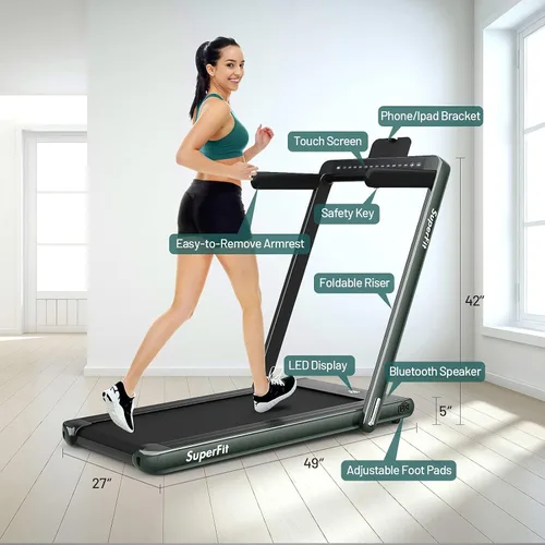 Miniatura 7 de GYMAX Almohadilla para caminar, pantalla LED dual 2 en 1, caminadora para debajo del escritorio para el hogar con control remoto y aplicación