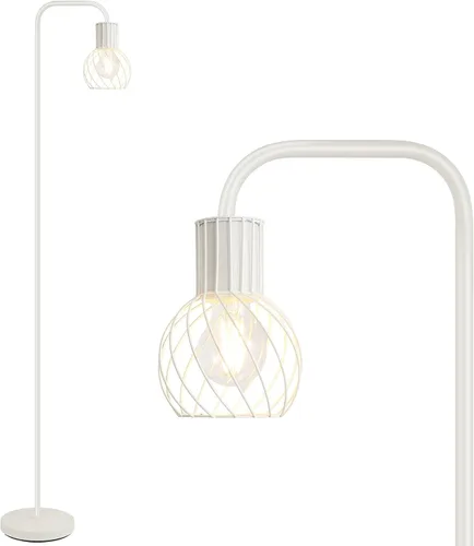 Miniatura 12 de Lámpara de pie industrial, lámpara de pie LED moderna con bombilla LED de 6W, interruptor de pie, lámparas altas de metal para sala de estar