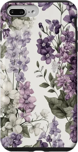 Miniatura 12 de Funda para iPhone XR White Violet Purple Lavender Lilac Floral con flores botánicas
