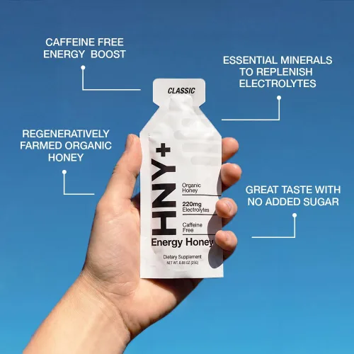 Miniatura 2 de HNY+ Gel energético de miel orgánica con electrolitos, magnesio, sal marina y potasio, sin gluten y vegano, geles de entrenamiento, para gimnasio