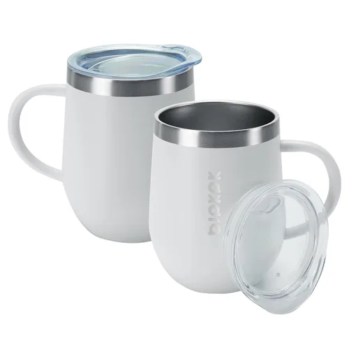 Miniatura 15 de BJPKPK 2 tazas de café aisladas, vaso aislado de 14 onzas con tapa, tazas de café de acero inoxidable con tapa a prueba de salpicaduras, color negro