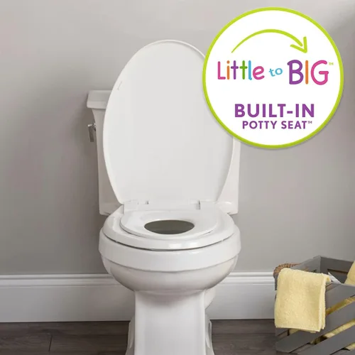 Miniatura 2 de Little2Big - Asiento de inodoro con asiento de entrenamiento integrado para niños pequeños, cierre lento, fácil de instalar, fabricado en Estados