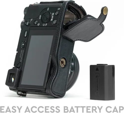 Miniatura 8 de MegaGear Ever Ready - Funda de piel para cámara compatible con Sony Alpha A6300, A6000