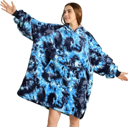 Miniatura 32 de Krifey Manta con capucha de sherpa de gran tamaño como regalo de cumpleaños para mamá, mujer, novia, hombre, acogedora sudadera con bolsillo gigante