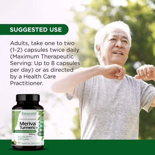 Miniatura 5 de Emerald Labs Meriva Turmeric Plus - Meriva cúrcuma, PureWay-C Vitamina C y OptiMSM - Apoya la salud de las articulaciones y la respuesta inmune - 60