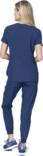 Miniatura 4 de Conjunto de uniforme médico para mujer, con 7 bolsillos, elástico en 4 direcciones, para enfermera, dentista, Elements Select ES2956