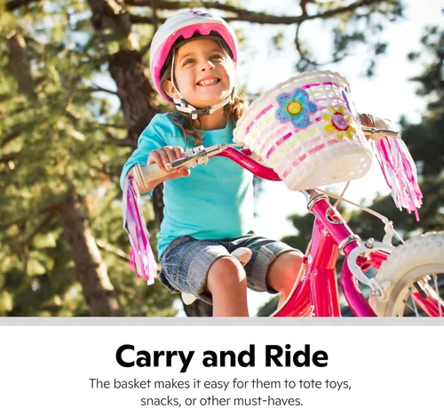 Miniatura 2 de Schwinn Cesta de bicicleta para niños, con flores iluminadas activadas por movimiento, se adapta a la mayoría de manillares de bicicleta para niños