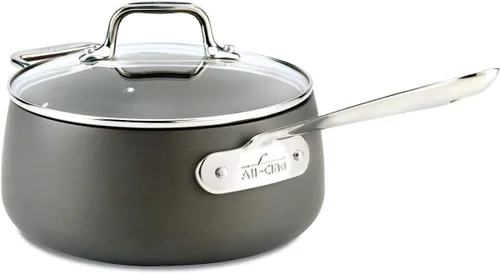 Miniatura 3 de All-Clad HA1 - Cacerola antiadherente anodizada dura 2.5 cuartos apta para inducción, horno, parrilla segura hasta 500F, tapa segura hasta 350F