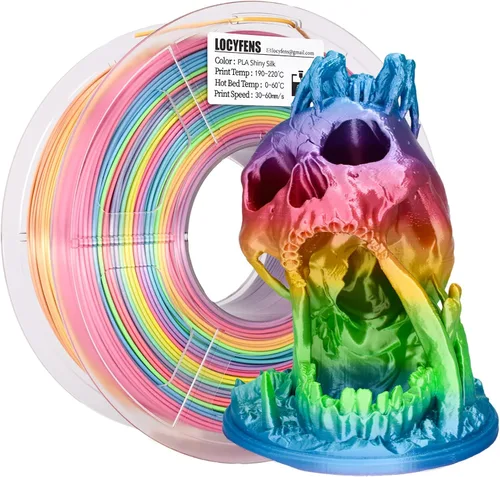 Miniatura 22 de Filamento de impresora 3D PLA, arcoíris 3 en 1, filamento PLA de 1.75mm +/-0.02mm, filamento sedoso de impresión de alta velocidad de tres