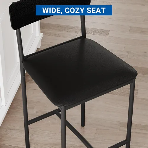 Miniatura 6 de GarveeHome Juego de mesa de comedor para 2, mesa de cocina de altura de mostrador con 2 taburetes de bar tapizados, mesa de comedor y sillas
