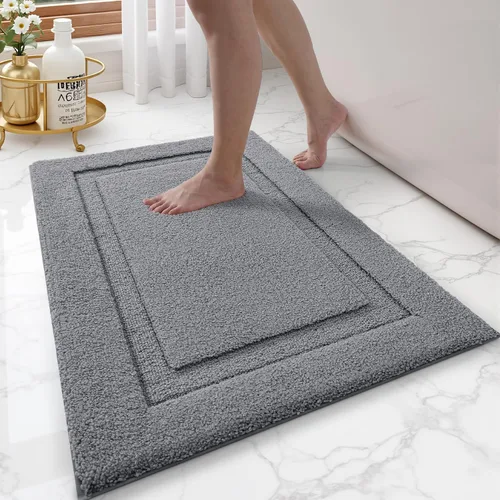 Miniatura 34 de LUMI Alfombras grandes y ultrasuaves para baño, antideslizantes con respaldo de goma, tapete de baño absorbente y lavable de secado rápido, alfombra