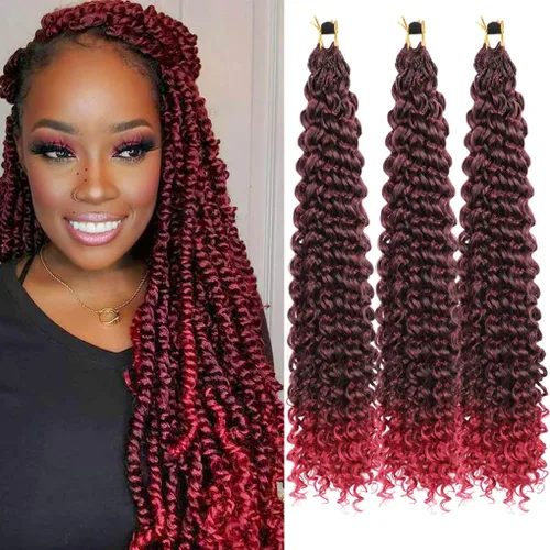 Miniatura 30 de 3 trenzas de ganchillo Passion Twist, cabello sintético preseparado para trenzar de 14 pulgadas, 3 paquetes de cabello trenzado pretrenzado