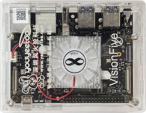 Miniatura 4 de WayPonDEV Funda acrílica para computadora VisionFive2 RISC-V Linux de una sola placa (con disipador de calor)