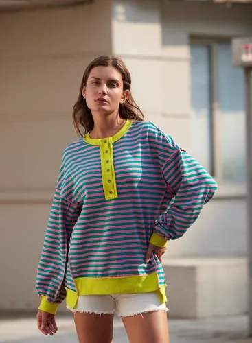 Miniatura 28 de AlvaQ - Sudadera de gran tamaño para mujer, informal, de manga larga, con botones y cuello Henley, tipo túnica