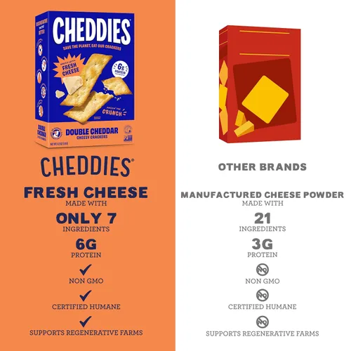 Miniatura 5 de Cheddies, Galletas de queso cheddar 100% naturales con proteína, queso cheddar, 4.2 onzas, 6g de proteína, bajas en carbohidratos