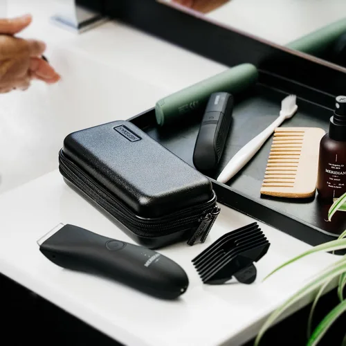 Miniatura 7 de MERIDIAN Recortadora de ingle rígida para hombres y mujeres, recortadoras y accesorios de almacenamiento de viaje rígido, negro ónix Ónice
