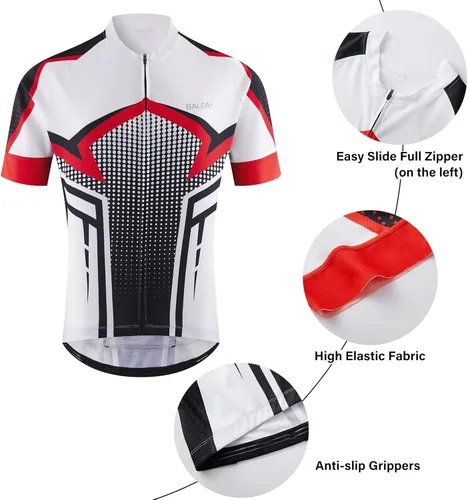 Miniatura 4 de BALEAF Men's Cycling Jersey Short Sleeve Bike Shirts 4 Pockets Road Biking Tops Full Zip Clothing MTB Breathable UPF 50+