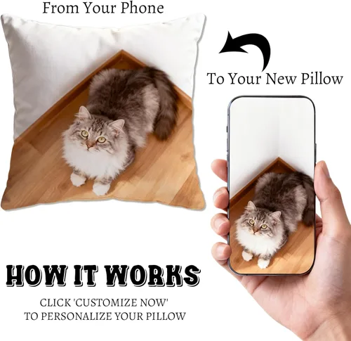 Miniatura 2 de Almohada personalizada, almohadas personalizadas con imagen, almohadas personalizadas con fotos de mascotas, almohada para niños con nombres, regalo