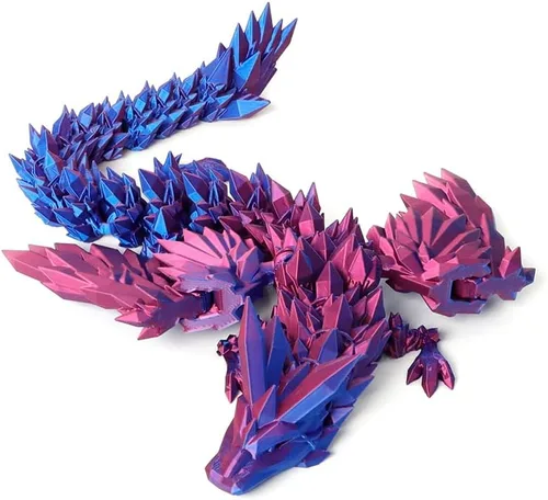 Miniatura 10 de Dragón Impreso en 3D - Dragón Articulado Volador de 18 Pulgadas con Alas, Juguete Fidget de Cristal Alado Flexible, Decoración del Hogar, Regalo