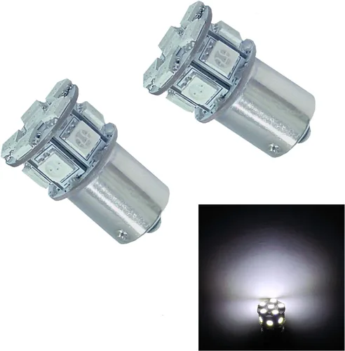 Miniatura 12 de PA 2 bombillas LED azules 13SMD 1156 para señal de giro, marcador lateral, respaldo de parada, luz trasera