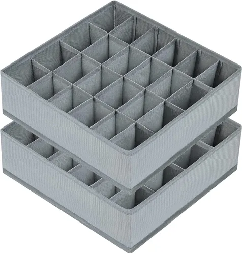 Miniatura 32 de Joyoldelf Organizador de cajones para calcetines, organizador de ropa interior, organizador de 16 celdas de tela, cajas de almacenamiento para Gris
