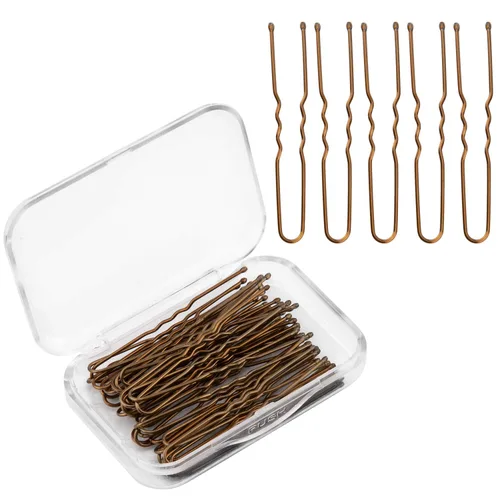 AIEX Kit de 200 horquillas en forma de U, horquillas para el cabello, pinzas para el cabello para mujeres y niñas y peluquería (bronce)
