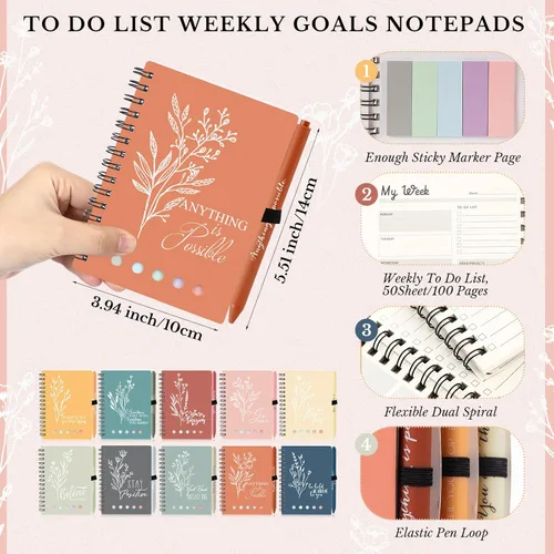 Miniatura 3 de Dispowreath 20 Sets/40 Pcs Employee Appreciation Gifts Bulk A6 Inspirational Journal with Ballpoint Pen Thank You Notebook Gifts for Employee