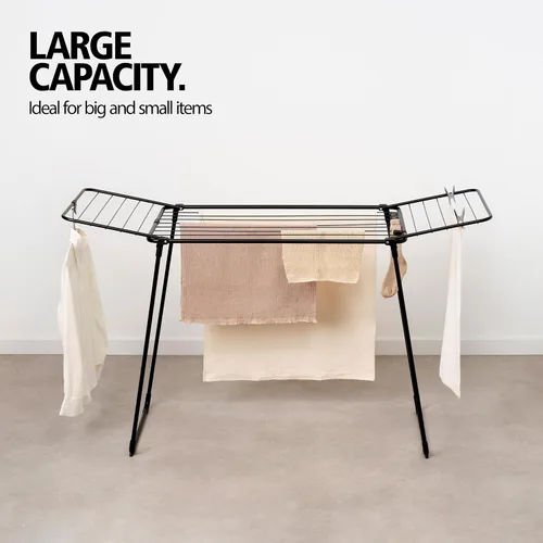 Miniatura 4 de Brabantia HangOn - Tendedero de ropa 59 pies (59.1 ft) Negro mate Aireador de ropa interior mediano, soporte de lavandería plegable