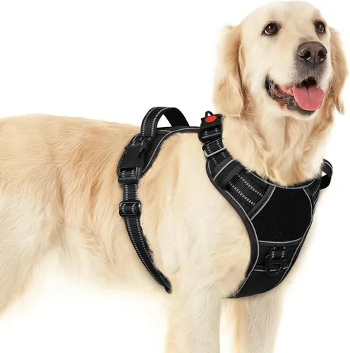 Miniatura 26 de Eagloo Arnés para perro de tamaño pequeño, fácil de llevar con 3 hebillas, arnés ajustable sin tirones para mascotas con sistema MOLLE, chaleco