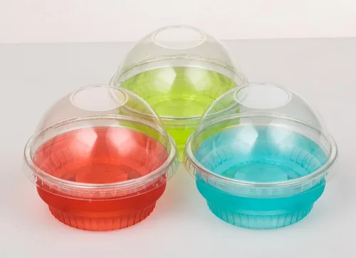 Miniatura 5 de Golden Apple, 101ml-30 juegos de vasos de plástico transparente para helado, cuenco para aperitivos con tapas de cúpula sin agujero