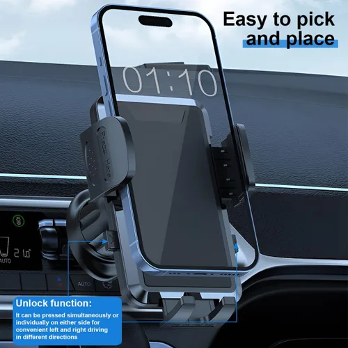 Miniatura 4 de Soporte de Teléfono para Coche con Montaje, Rotación de 360° Soporte de Teléfono Ajustable para Vehículo con Clip de Gancho de Metal, Soporte