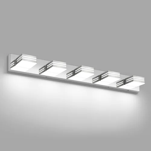 Miniatura 18 de Moderna lámpara LED para tocador de baño (3 luces, 24 pulgadas) (5CCT, regulable), negro mate moderno para pared de baño