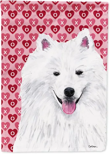 Miniatura 140 de Caroline's Treasures SS4484GF Bandera de jardín con diseño de bulldog inglés y corazones para el Día de San Valentín, bandera decorativa para patio
