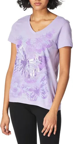 Miniatura 2 de Hanes - Camiseta de manga corta con cuello en V para mujer