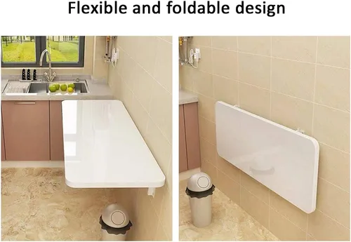 Miniatura 7 de Mesa de comedor plegable para pared de apartamento, mesa de comedor, banco de trabajo para colgar en la pared, escritorio flotante multifunción