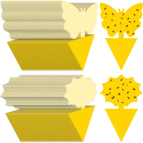 Miniatura 18 de Landisun - Trampas adhesivas para moscas de la fruta y moscas de los hongos, 24 unidades, para plantas de cocina de interior y exterior, para moscas