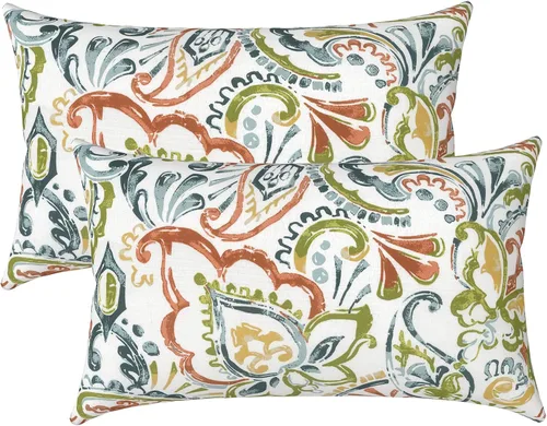 Miniatura 31 de LVTXIII Juego de 2 almohadas lumbares para patio, 12 x 20 pulgadas, resistentes a la decoloración, para exteriores con interiores, cojines lumbares