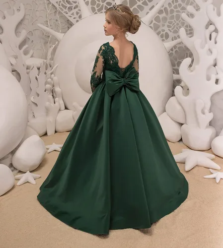 Miniatura 2 de Junguan Vestidos de fiesta de manga larga para niñas TF006