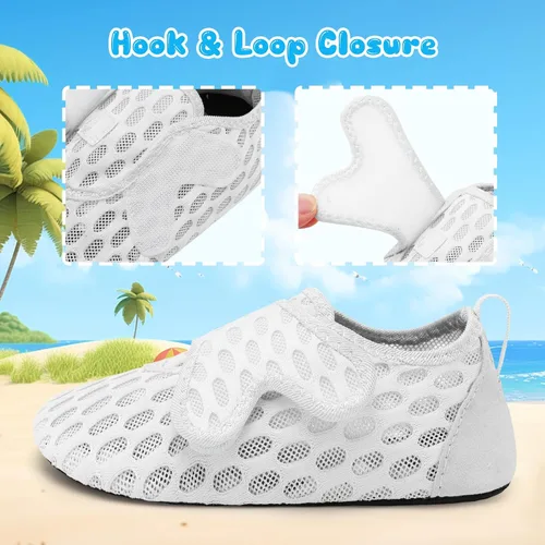 Miniatura 3 de XIHALOOK Zapatos acuáticos para niños y niñas, de secado rápido, para la playa, natación, piscina, zapatos descalzos, calcetines acuáticos