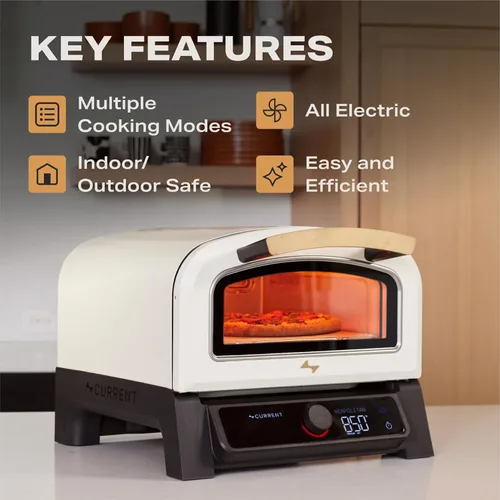 Miniatura 4 de Current® Horno eléctrico inteligente Model P para pizza, 12 pulgadas, 850 °F máximo, 5 modos de cocción, conectividad de aplicación para monitoreo