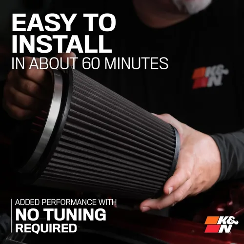 Miniatura 8 de K&N Sistema de admisión de aire frío: Filtro de aire de alto flujo, aumento del rendimiento y remolque: Compatible con Ford 2011-2015: F250, F350